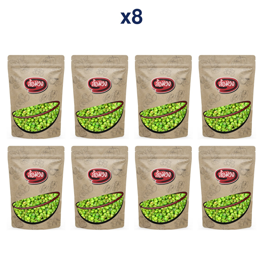 Rom-Wong Salted Fried Green Peas — Pack of 8 | 100 g Each — retail pack quantity