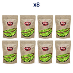 Rom-Wong Salted Fried Green Peas — Pack of 8 | 100 g Each — retail pack quantity