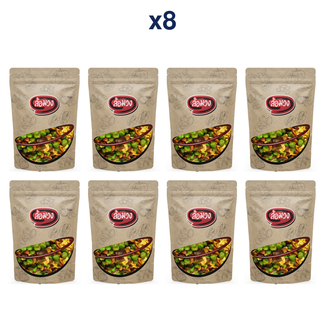Rom-Wong Mixed Fried Beans and Peanuts — Pack of 8 | 100 g Each — retail pack quantity