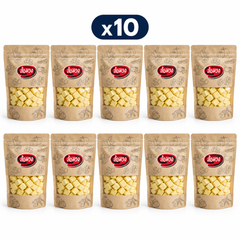 10 closed Rom-Wong retail pouches: Rom-Wong Crispy Freeze-Dried Durian — Pack of 10 | 150 g Each