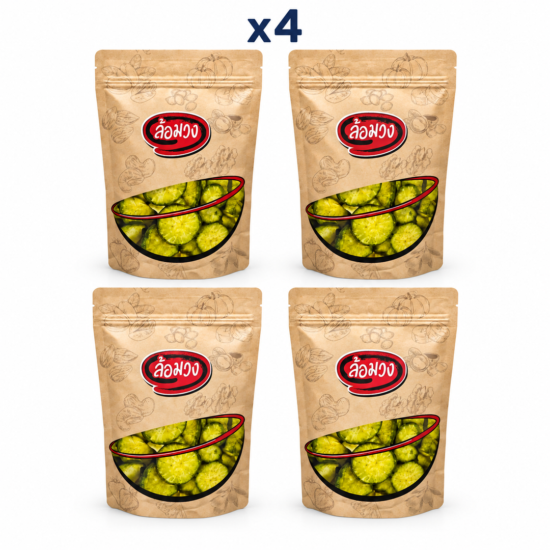 4 closed Rom-Wong retail pouches: Rom-Wong Crispy Green Radish — Pack of 4 | 150 g Each