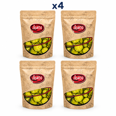 4 closed Rom-Wong retail pouches: Rom-Wong Crispy Green Radish — Pack of 4 | 150 g Each