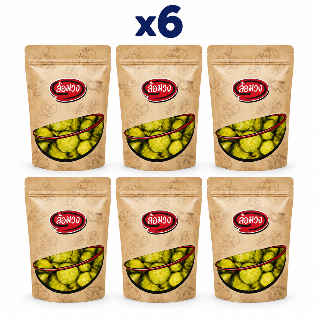 6 closed Rom-Wong retail pouches: Rom-Wong Crispy Green Radish — Pack of 6 | 150 g Each