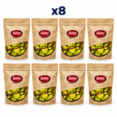 8 closed Rom-Wong retail pouches: Rom-Wong Crispy Green Radish — Pack of 8 | 150 g Each