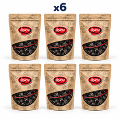 6 closed Rom-Wong retail pouches: Rom-Wong Dried Pitted Prunes — Pack of 6 | 100 g Each
