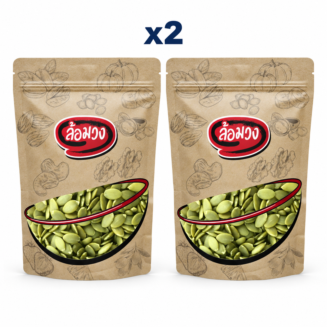 Rom-Wong Plain Roasted Hulled Pumpkin Seeds pack of 2
