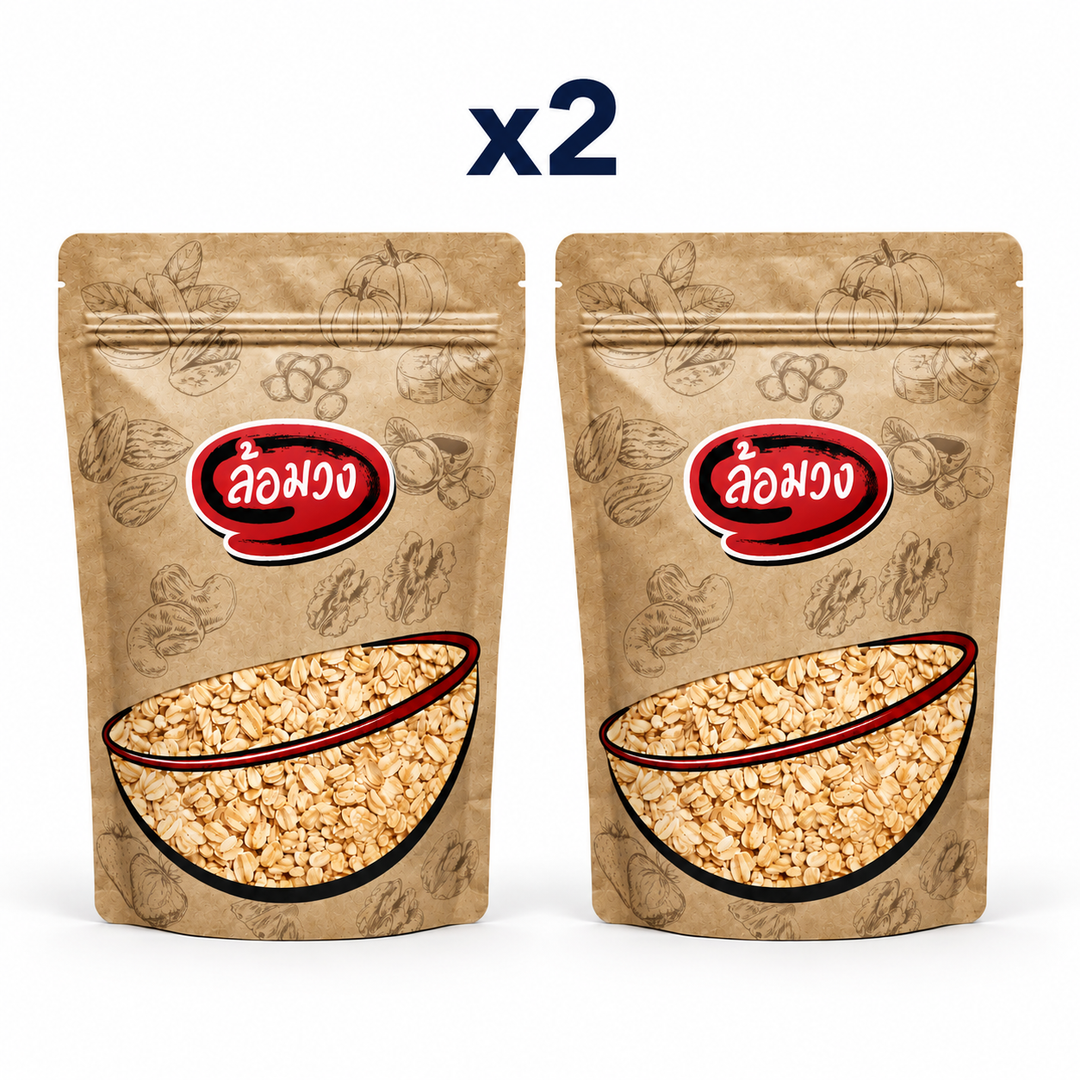 2 closed Rom-Wong retail pouches: Rom-Wong Rolled Oats — Pack of 2 | 200 g / 500 g / 1 kg Each