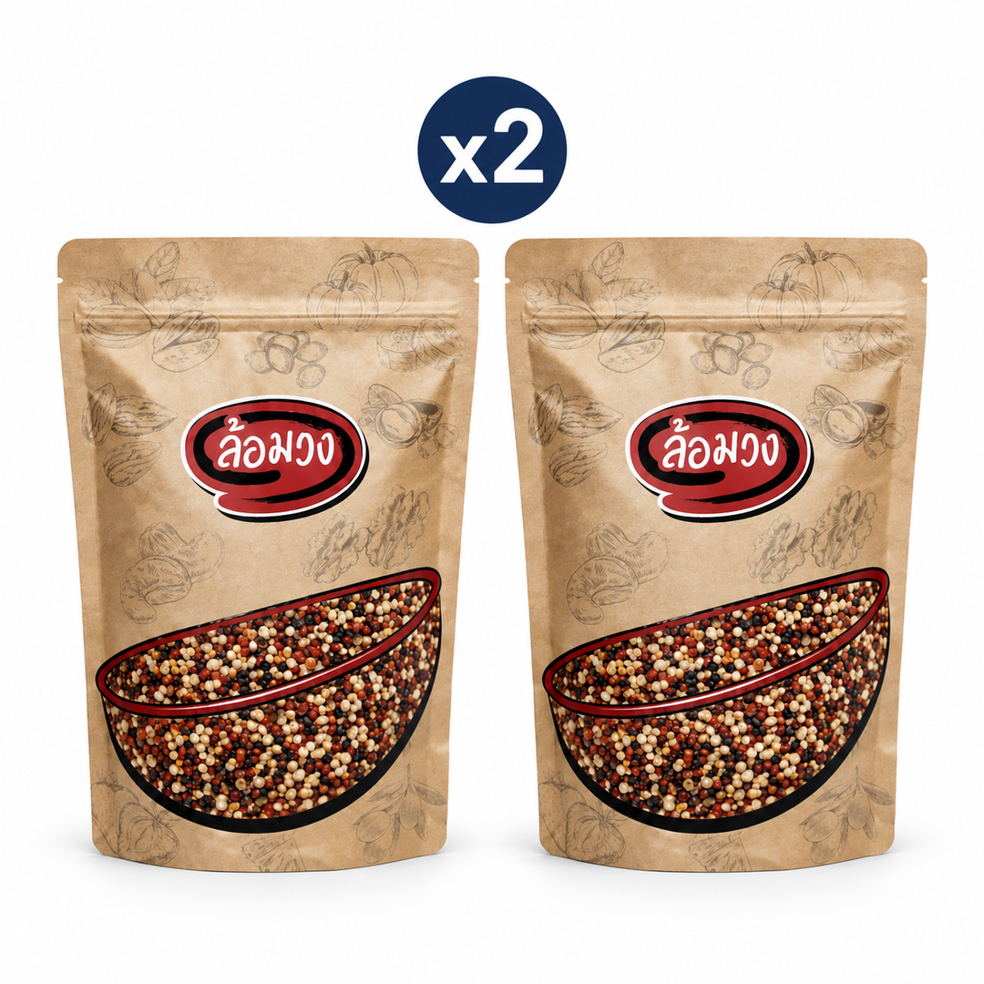 2 closed Rom-Wong retail pouches: Rom-Wong Three-Colour Quinoa — Pack of 2 | 500 g / 1 kg Each