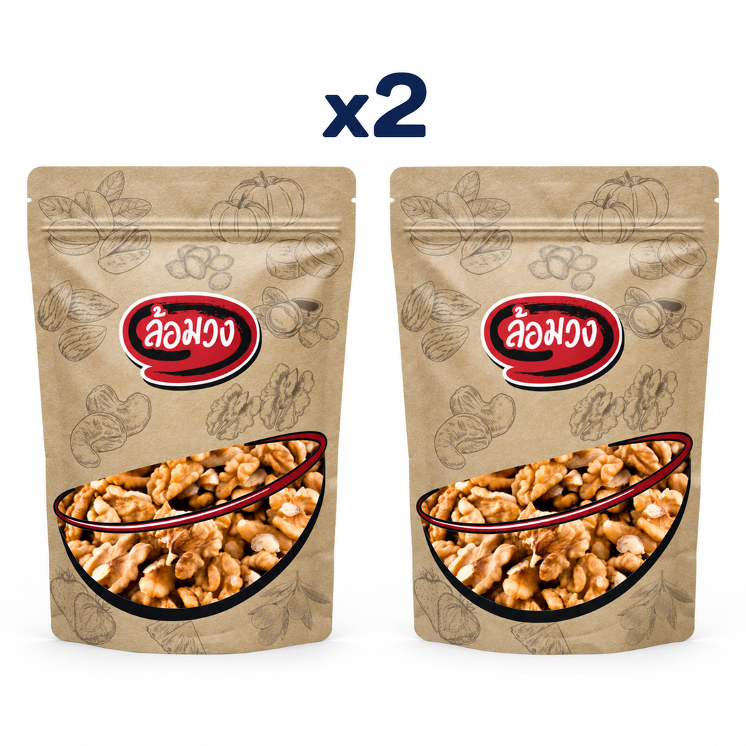 Rom-Wong Plain Roasted Walnuts — 2 sealed retail pouches
