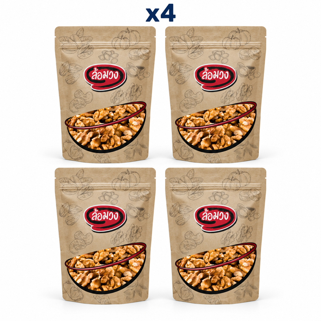 Rom-Wong Plain Roasted Walnuts — 4 sealed retail pouches