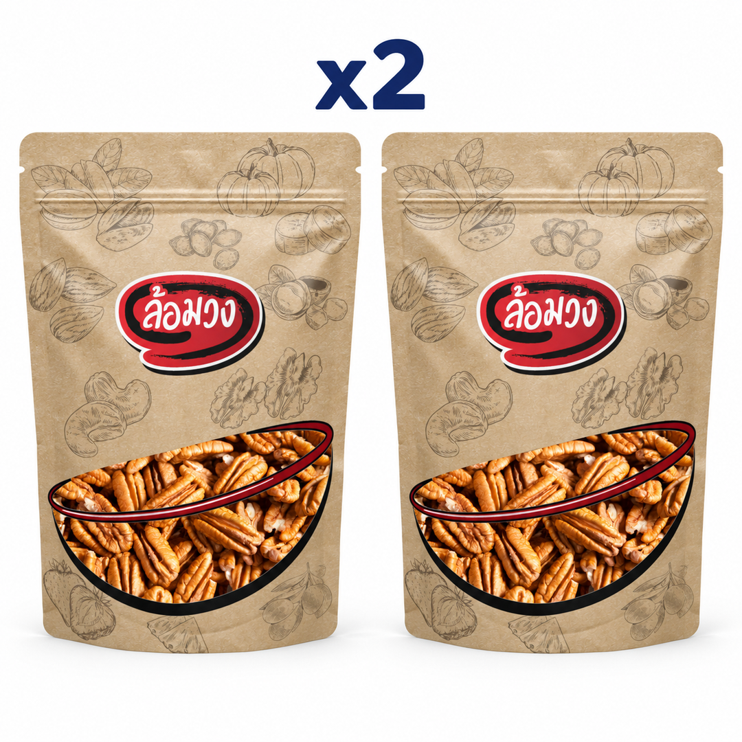 Rom-Wong Plain Roasted Pecans — 2 sealed retail pouches