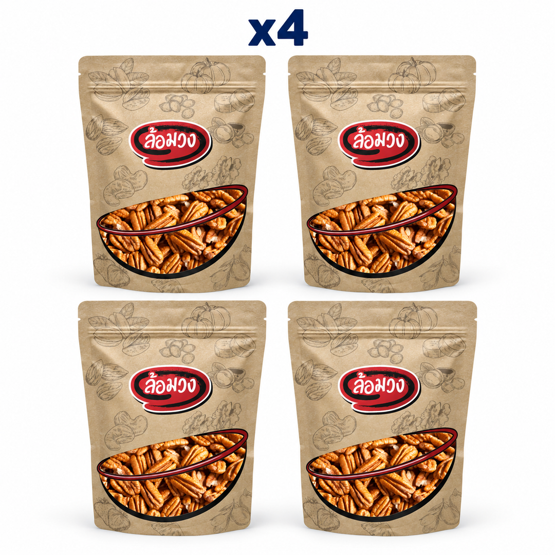 Rom-Wong Plain Roasted Pecans — 4 sealed retail pouches