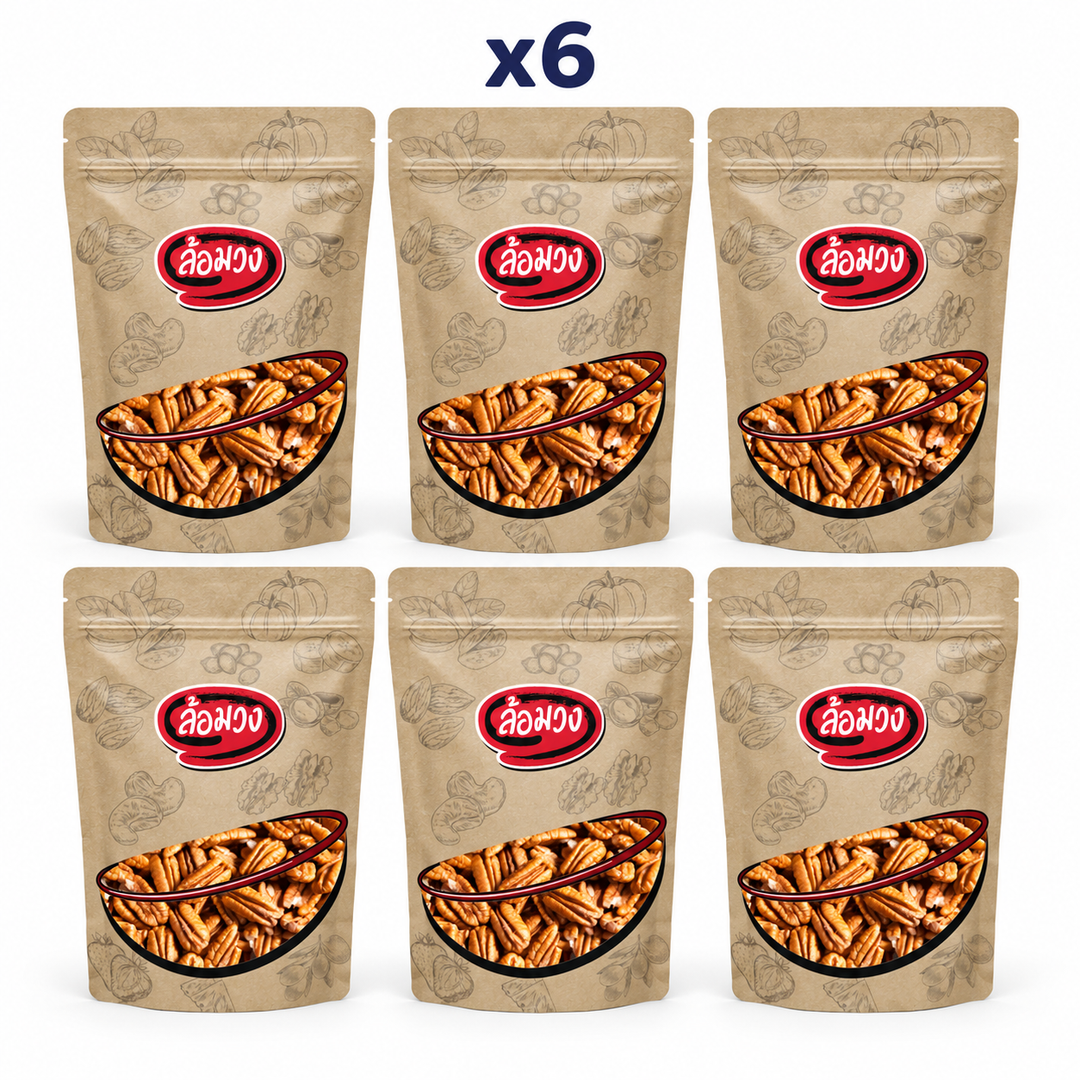 Rom-Wong Plain Roasted Pecans — 6 sealed retail pouches