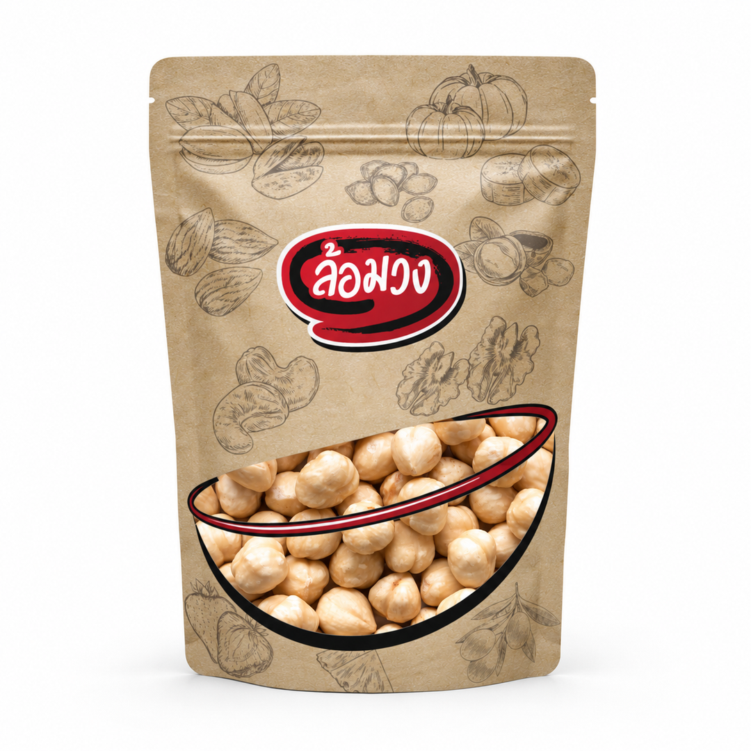 Rom-Wong plain roasted shelled hazelnuts — 1 sealed retail pouch