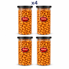 Rom-Wong plain roasted almonds — 4 closed 400 g retail jars