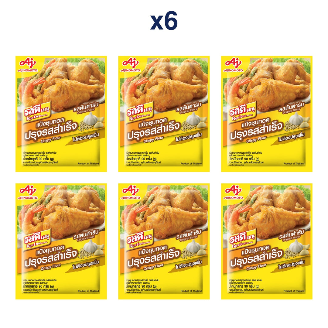 RosDee Menu Krua Krob Ros Crispy Flour, Original — Pack of 6 | 90 g Each — exact retail pack quantity