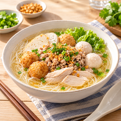 RosDee Liquid Noodle Soup Base, Clear Naam Sai — Pack of 10 | 350 g Each — serving or preparation suggestion