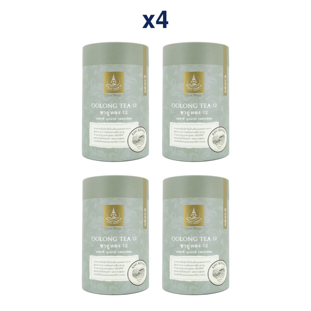 Royal Project Organic Angkhang Oolong Tea No.12 200 g — Loose Tea Tin — Pack of 4 — exact retail package quantity