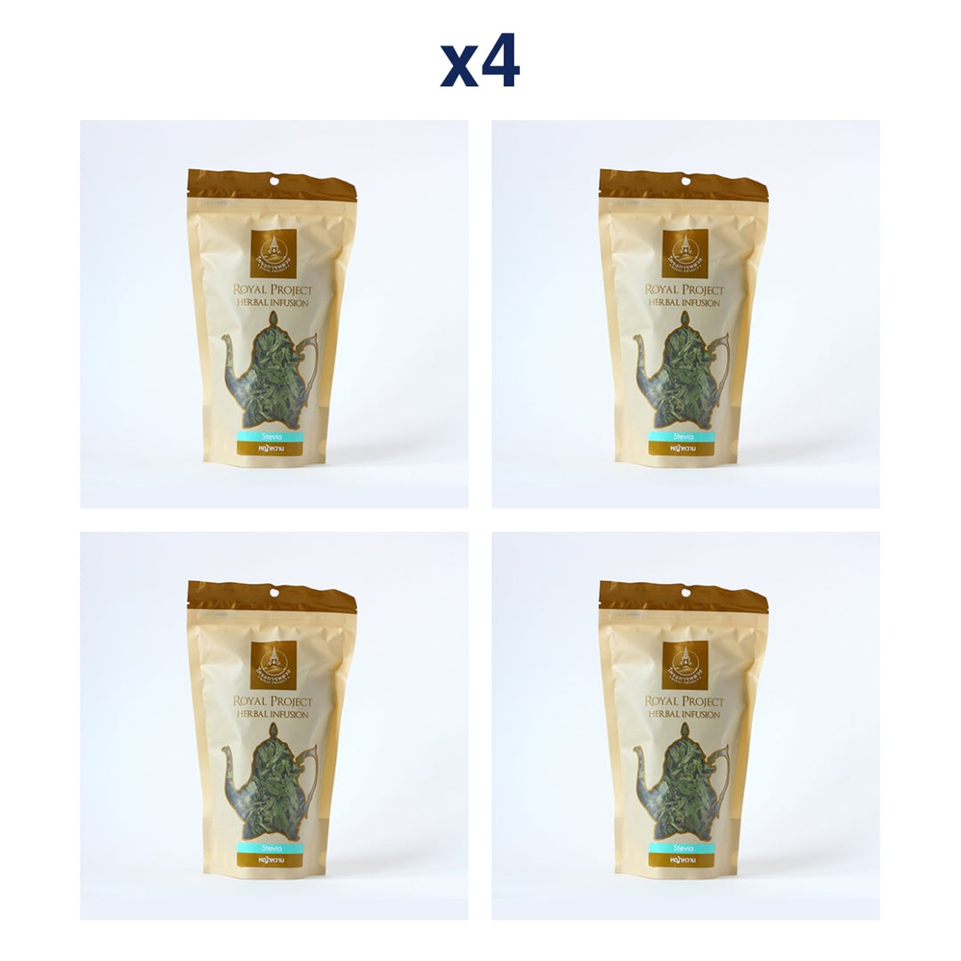 Royal Project Dried Stevia Leaves 30 g — Loose Leaves Pouch — Pack of 4 — exact retail package quantity