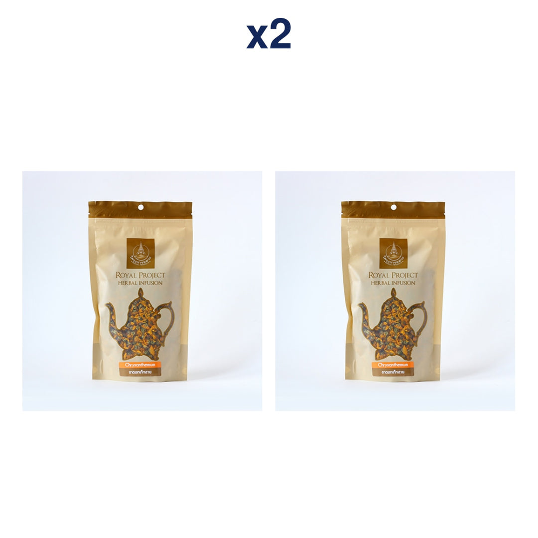 Royal Project Dried Chrysanthemum 50 g — Loose Flowers Pouch — Pack of 2 — exact retail package quantity