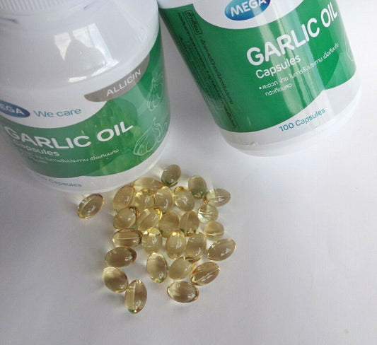 Mega We Care Garlic Oil – Heart Health, Immunity & Cholesterol Support | 100 Softgel Capsules
