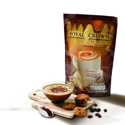 Giffarine Royal Crown Mocha – 2 Packs of 10 Sachets – Premium Instant Coffee Mix with Chocolate