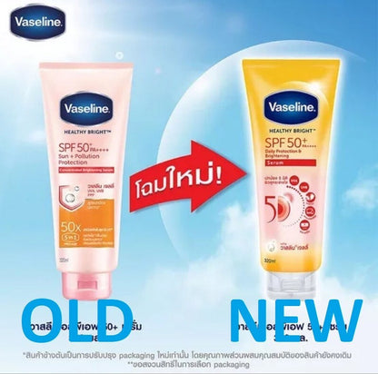Vaseline Healthy Bright SPF 50+ Body Lotion – 2 x 300ml | Sun Protection & Skin Brightening