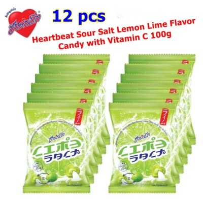 Harbeat Lime Salt Candy with Vitamin C – Tangy Thai Flavor | Pack of 12 Bags