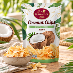 Sriwanna Gold Toasted Coconut Chips 40 g — lifestyle view 1, serving or routine illustration