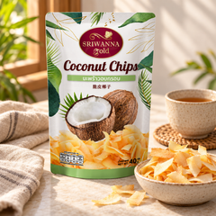 Sriwanna Gold Toasted Coconut Chips 40 g — lifestyle view 2, serving or routine illustration