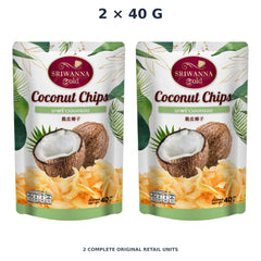 Sriwanna Gold Toasted Coconut Chips – 2 × 40 g — exact quantity shown on white background