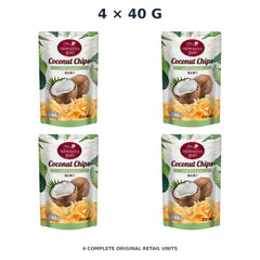 Sriwanna Gold Toasted Coconut Chips – 4 × 40 g — exact quantity shown on white background
