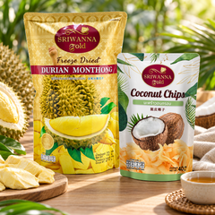 Sriwanna Gold Crispy Durian & Coconut Duo complete set — lifestyle view 1, serving or routine illustration