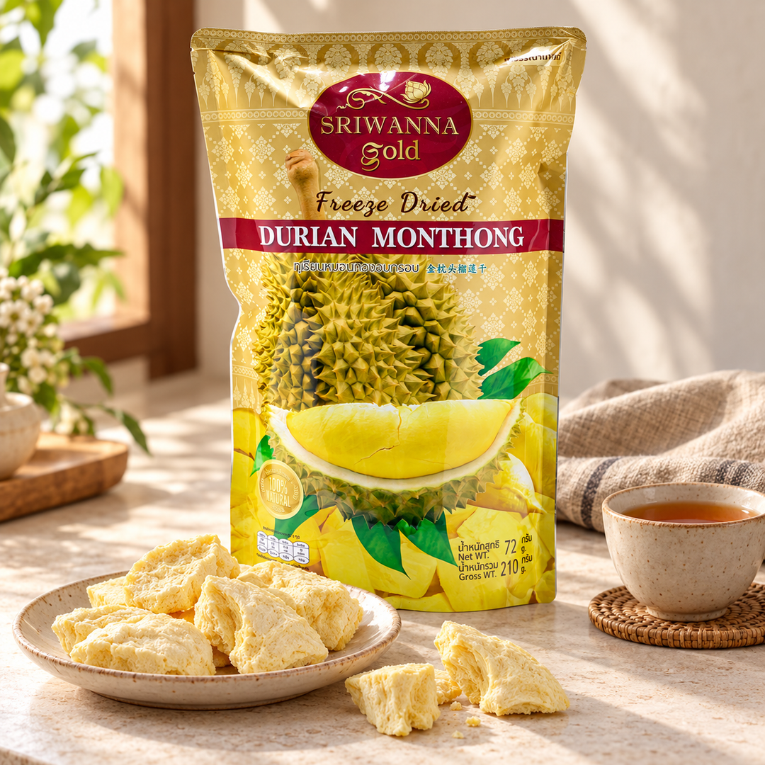 Sriwanna Gold Freeze-Dried Monthong Durian 72 g net — lifestyle view 2, serving or routine illustration