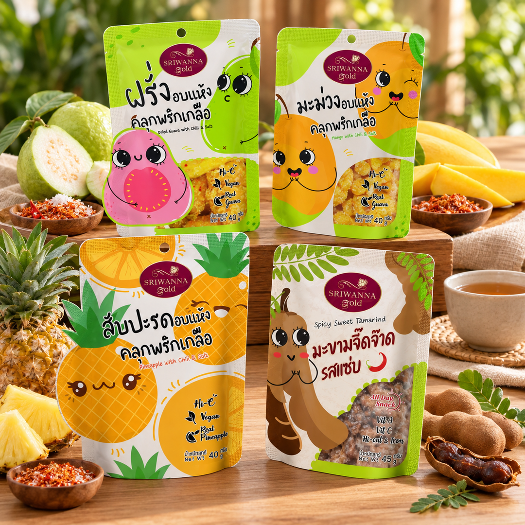 Sriwanna Gold Six-Flavour Thai Fruit Discovery complete set — lifestyle view 1, serving or routine illustration