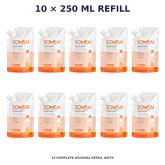 Somsai Natural Vitamins Liquid Soap+ Refill – 10 × 250 ml refill — exact quantity shown on white background