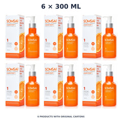 Somsai Natural Vitamins Liquid Soap+ – 6 × 300 ml — exact quantity shown on white background