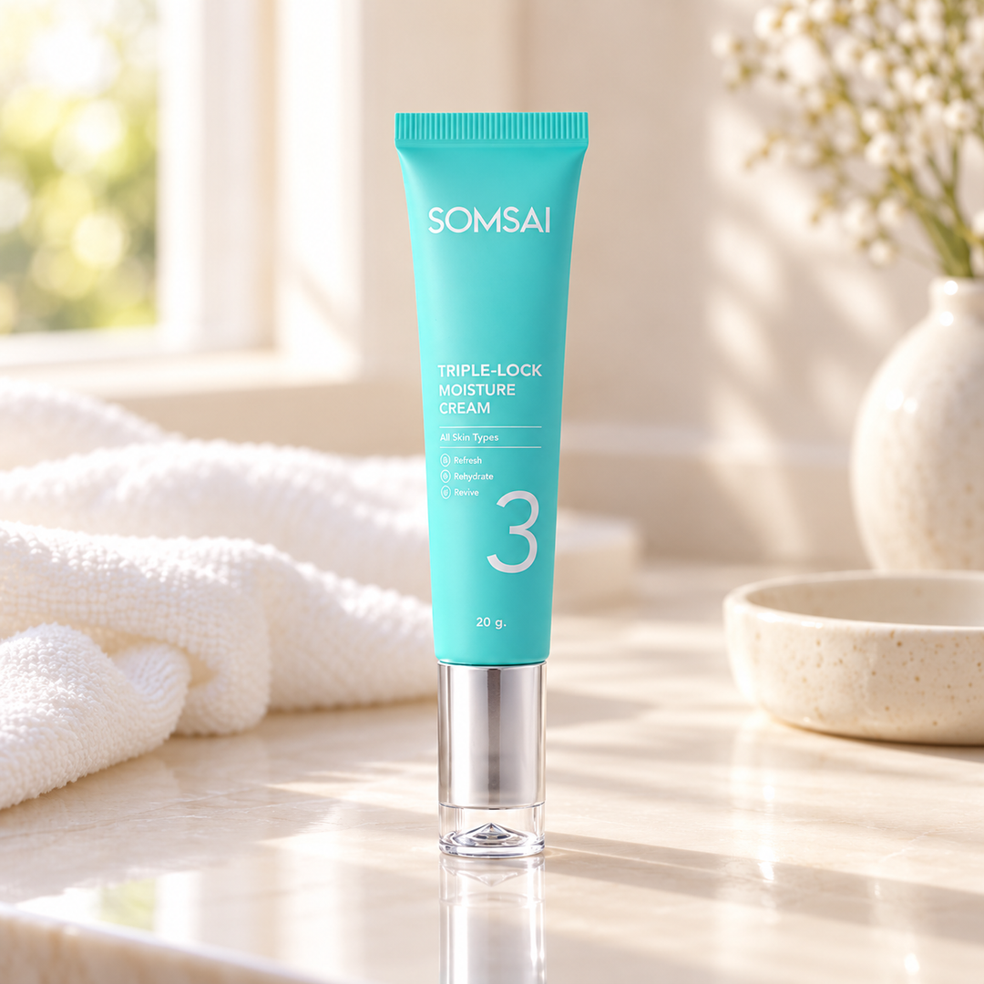 Somsai Triple-Lock Moisture Cream 20 g — lifestyle view 2, serving or routine illustration