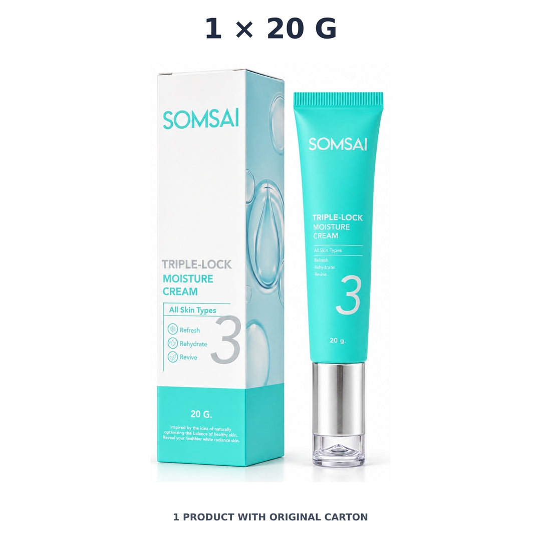 Somsai Triple-Lock Moisture Cream – 1 × 20 g — exact quantity shown on white background