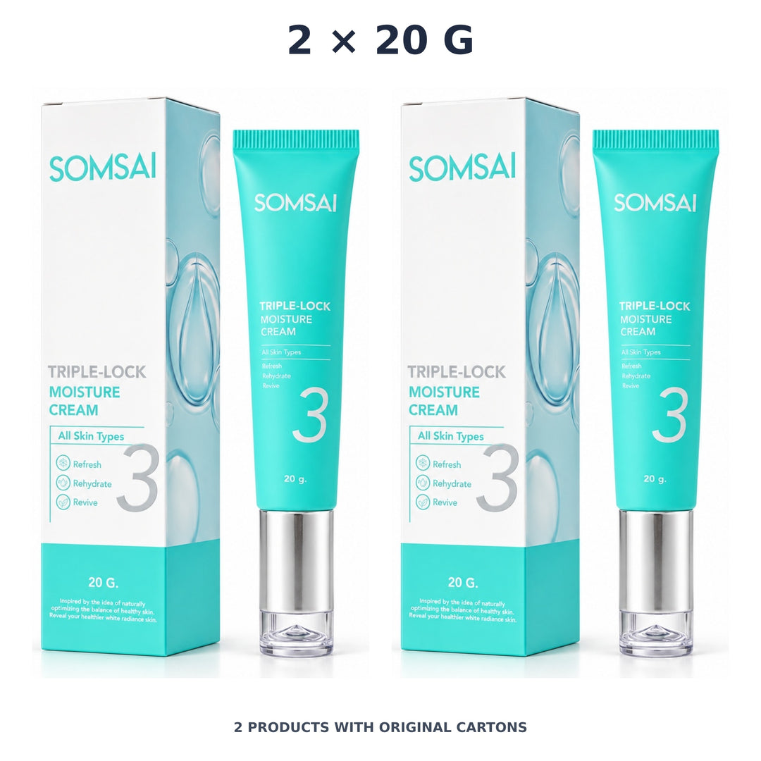 Somsai Triple-Lock Moisture Cream – 2 × 20 g — exact quantity shown on white background