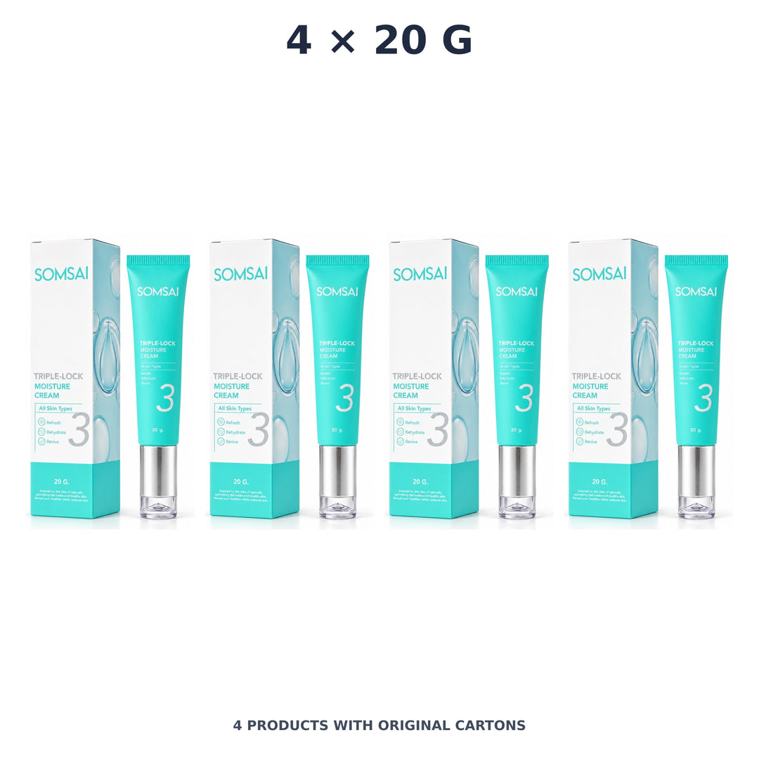 Somsai Triple-Lock Moisture Cream – 4 × 20 g — exact quantity shown on white background