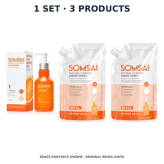 Somsai Cleanser & Double Refill Set – 1 Set · 3 Products — exact quantity shown on white background