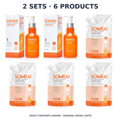 Somsai Cleanser & Double Refill Set – 2 Sets · 6 Products — exact quantity shown on white background
