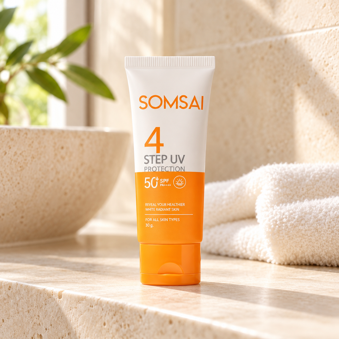 Somsai 4-Step UV Protection SPF50+ PA++++ 30 g — lifestyle view 1, serving or routine illustration