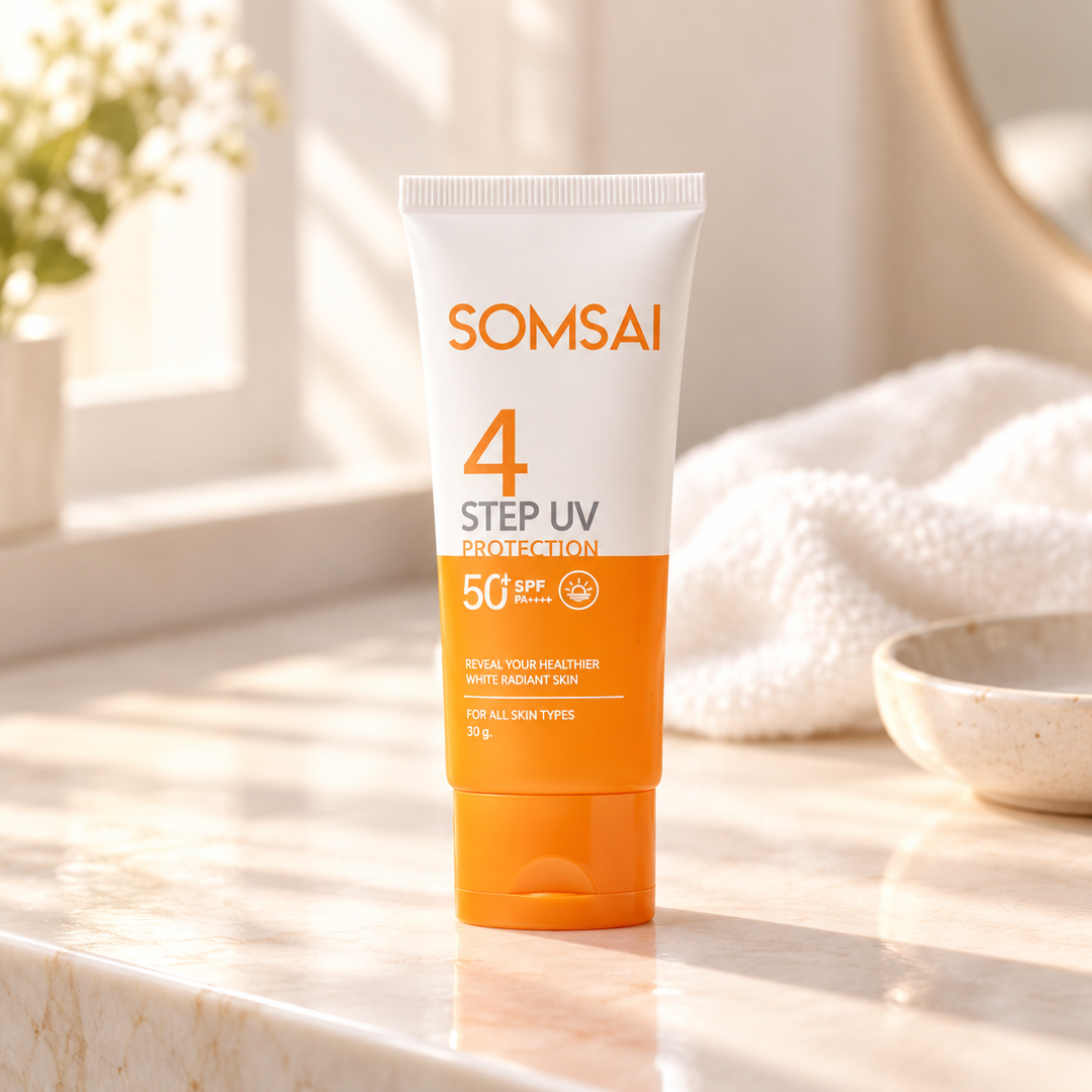 Somsai 4-Step UV Protection SPF50+ PA++++ 30 g — lifestyle view 2, serving or routine illustration