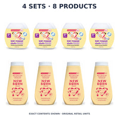 Srichand Baby Powder & Newborn Powder Duo – 4 Sets · 8 Products — exact quantity shown on white background