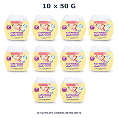 Srichand Baby Baby Powder – 10 × 50 g — exact quantity shown on white background