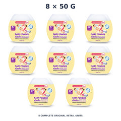 Srichand Baby Baby Powder – 8 × 50 g — exact quantity shown on white background