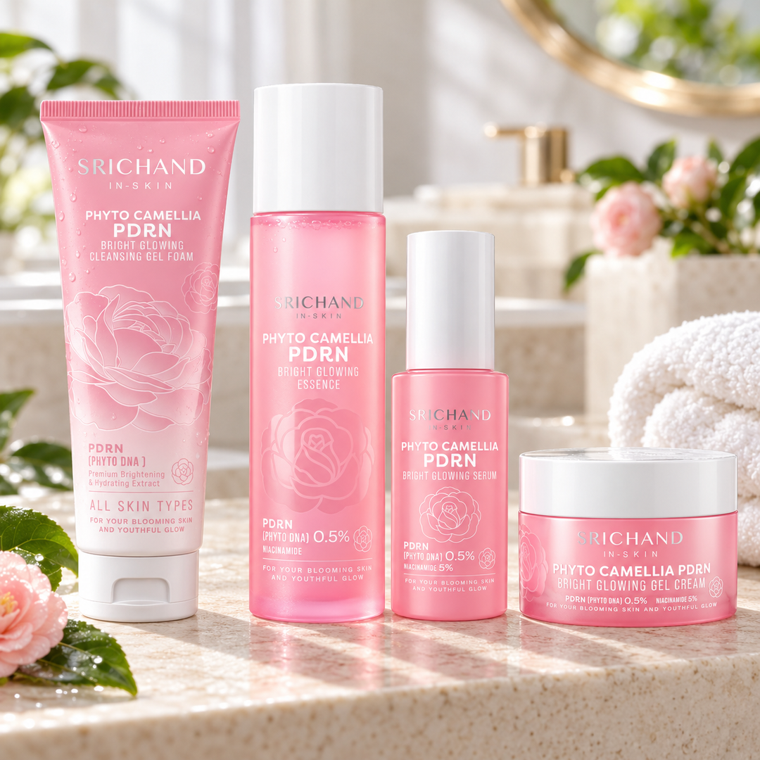 Srichand Phyto Camellia PDRN Four-Step Routine complete set — lifestyle view 1, serving or routine illustration