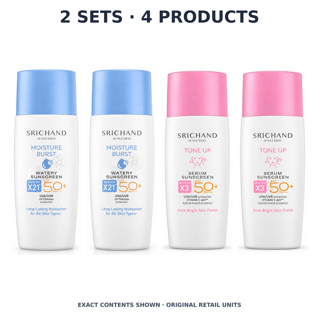 Srichand Sunlution Moisture & Tone Up Duo – 2 Sets · 4 Products — exact quantity shown on white background